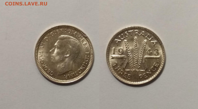 Австралия 3 пенса 1943 года, Георг VI aUNC - 8.04 22:00 мск - IMG_20210327_115136