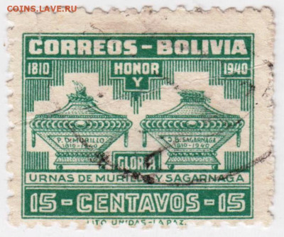 Старая марка БОЛИВИИ 1940 г.  до 11.04.21 г в 23.00 - 009