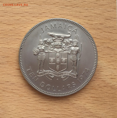Крона Шайба Ямайка 10$ доллар 1974 Сэр Генри Морган корабль - IMG_3731.JPG
