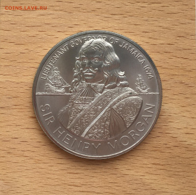 Крона Шайба Ямайка 10$ доллар 1974 Сэр Генри Морган корабль - IMG_3726.JPG