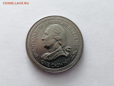 Остров Мэн 1 крона, 1976 200 лет независимости Америки - 1