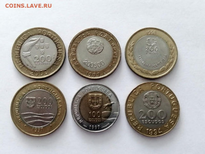 лот юбилейки Португалии 6 монет биметалл - 2