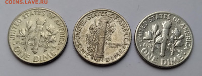 Серебро 3 Дайма США 1943,46,64г. до 13.04.21г. 22:00 - 20210408_175112