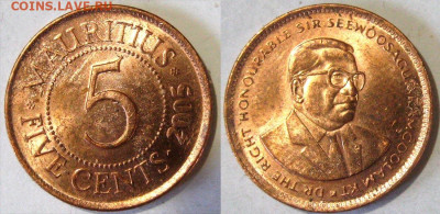 Маврикий 5 центов Год 2005 Окончание:12-04 В 22-00 мск - маврик