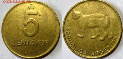 Аргентина 5 сентаво Год 1987 Окончание:12-04 В 22-00 мск - арг 5 сен