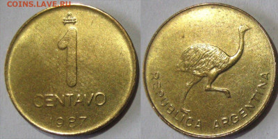 Аргентина 1 сентаво Год 1987 Окончание:12-04 В 22-00 мск - Арг 1