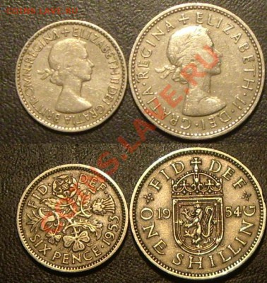 6  пенсов, 1 шиллинг, Англия 1953,4гг до 17.10.11 - ВелБрит.JPG