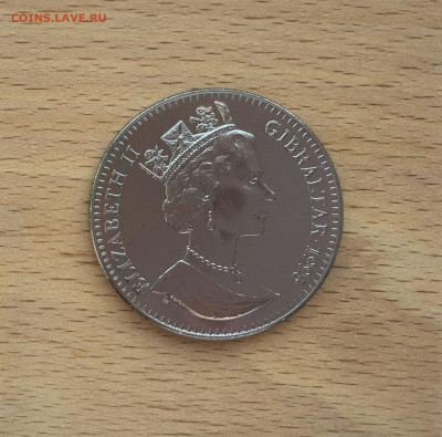 Шайба Гибралтар 1 крона 1995 Метание диска Дискобол - IMG_4129.JPG