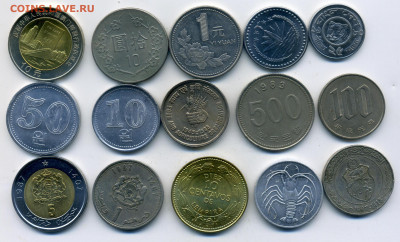 15 иностранных монет по фиксу. До 17.04.2021 - 15шт - 0001