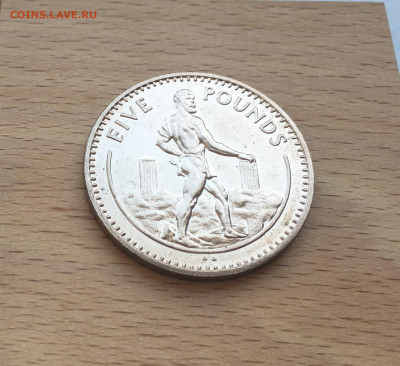 Крона Шайба Гибралтар 5 фунтов 1993 Геракл - IMG_4076.JPG