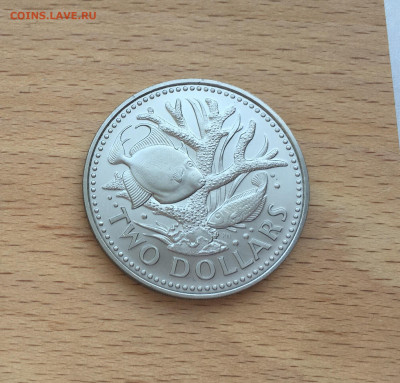 Барбадос 2 доллара 1973 Рыба фауна коралл - IMG_4188.JPG