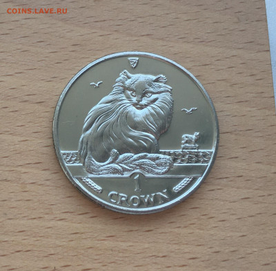Крона Шайба Остров Мэн 1 крона 1995 Турецкая ангора кошка - IMG_4506.JPG