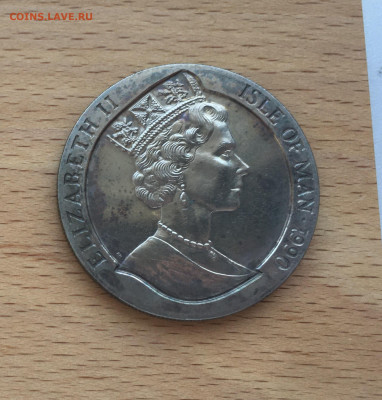 Крона Шайба Остров Мэн 1 крона 1990 марка "Чёрный пенни" - IMG_4446.JPG