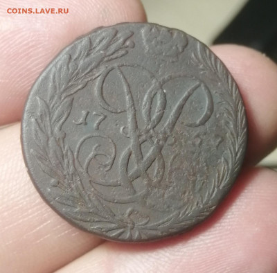 2 копейки 1757. Нижния бандероль, гурт екатеринбург. Оценка. - IMG_20210416_191458