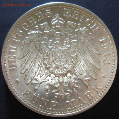 5 марок Вюртемберг 1913 оценка - 173759188.1