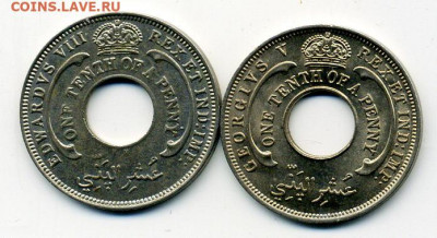 10 пенни 1936г Зап Африка UNC ! Разные 2 монеты. - File1220