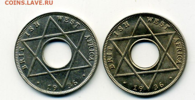 10 пенни 1936г Зап Африка UNC ! Разные 2 монеты. - File1221