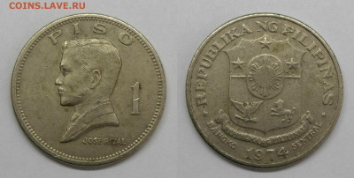 1 писо Филиппины 1974г - писо