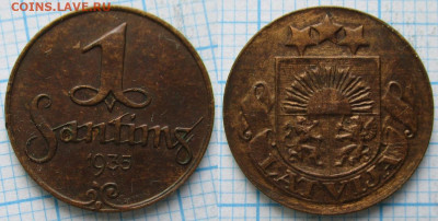 Латвия 1 сантим 1935   до 25-04-21 в 22:00 - Латвия 1 сантим 1935    213-К104-А67