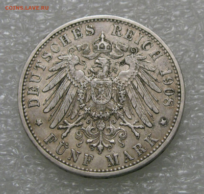 Великое герцогство Баден. Фридрих II. 5 МАРОК 1908 года. - 5 мар 1908 (4).JPG
