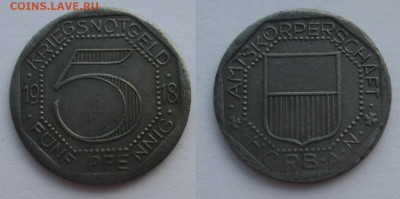 Нотгельды Германии. Обзорная тема. - 5 пф. 1918г. Хорб-на-Неккар.JPG