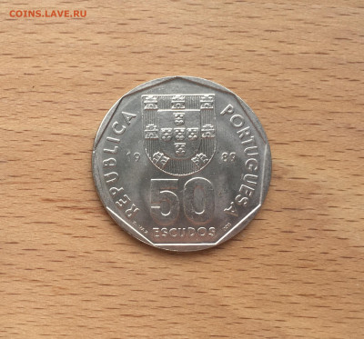 Португалия 50 эскудо 1989 корабль парусник - IMG_4808.JPG