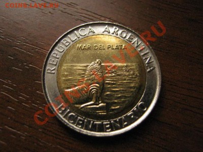 Биметалл Аргентина 1 песо 2010 Mar Del Plata  18.10  21.00М - Изображение 023