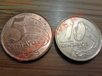 Монеты разных стран и номиналов (пополняемая). - 73 бразилия