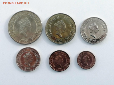 Набор монет Острова Питкэрн 2009г 5с, 10с, 20c, 50c, 1$, 2$ - 1