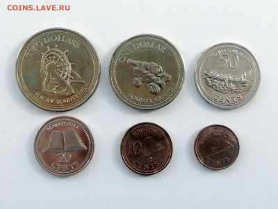 Набор монет Острова Питкэрн 2009г 5с, 10с, 20c, 50c, 1$, 2$ - 2