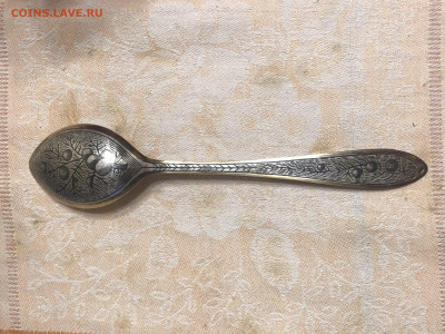 Северная чернь, ложка столовая, серебро, позолота - 90EB6C8C-563F-4E44-B218-1594A201D451