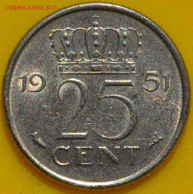 Нидерланды 25 центов 1951. 26. 04. 2021 в 22 - 00. - DSC_0093.JPG