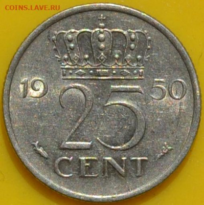 Нидерланды 25 центов 1950. 28. 04. 2021 в 22 - 00. - DSC_0097.JPG