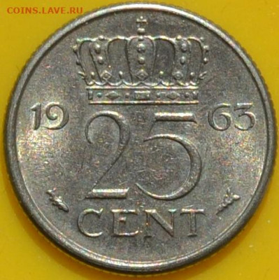 Нидерланды 25 центов 1963. 28. 04. 2021 в 22 - 00. - DSC_0103.JPG