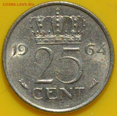 Нидерланды 25 центов 1964. 28. 04. 2021 в 22 - 00. - DSC_0105.JPG
