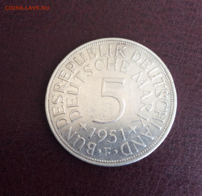 5 марок ФРГ 1951г - 652CEEC1-F396-4792-B24C-A211911BC06F