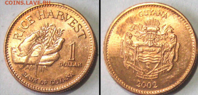 Гайана 1 доллар Год 2002 Окончание:29-04 В 22-00 мск - гай 1 дол