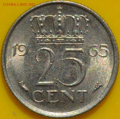 Нидерланды 25 центов 1965. 30. 04. 2021 в 22 - 00. - DSC_0111.JPG