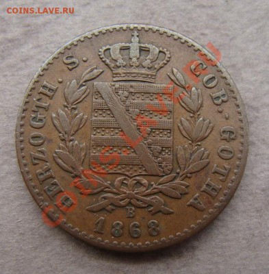 - Германия- 2 Пф Саксен-Кобург-Гота 1868- 20.10.11 в 22.00 М - Coin1177(2)