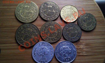 Монеты разных стран и номиналов (пополняемая). - 80 тунис.