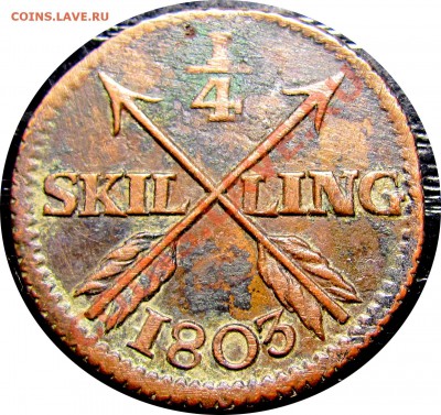 4 скиллинга 1803 Fine до 22.10 в 22°° - D55 1-4 SK 1833_1