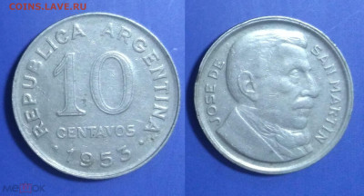 0004. Аргентина 10 сентаво, 1953 а16 - 210091884.0