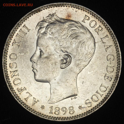 5 песет 1898 Испания - 5-peset-1898-ispaniya_46934-1