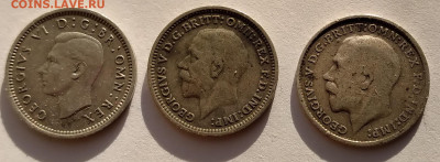 Георг 3 пенса 3шт. 1914,35,39г. серебро до 9.05.21г. 22:00 - 20210504_190359