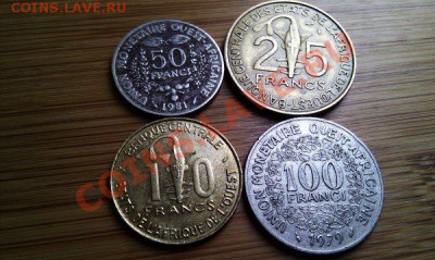 Монеты разных стран и номиналов (пополняемая). - 76 зап. афр