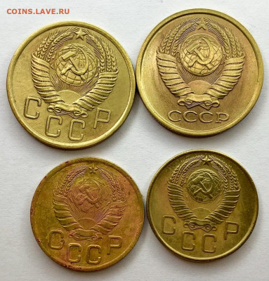 5 копеек 1955,1989 и 3 копейки 1946,1957 год СОХРАН - 22