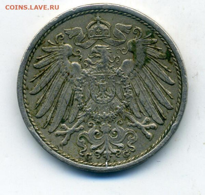 1 пфеннинг Германия 1901 (G) До 22.00 МСК 11.05.21 - 10пфg - 0002