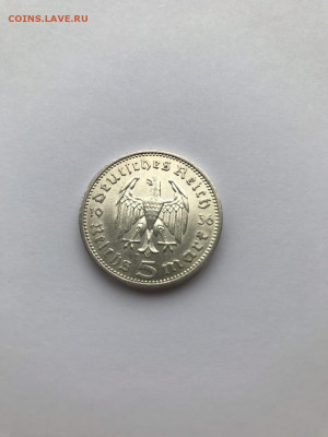 Третий рейх 5 марок 1936г до 10.05. 22-00 мск - 5 марок (1)