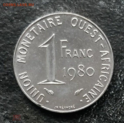 ЗАПАДНАЯ АФРИКА (BCEAO) 1 франк 1980 до 11.05 - 190082990.0