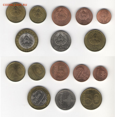 Беларусь. Набор 2009г UNC  до 15.05.2021 - Беларусь